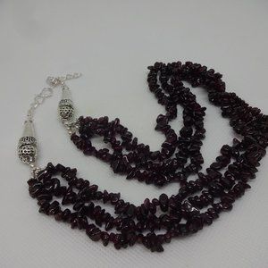 Beautiful "RUBELLITE CHIP" Handmade Sterling Necklace 20" #647